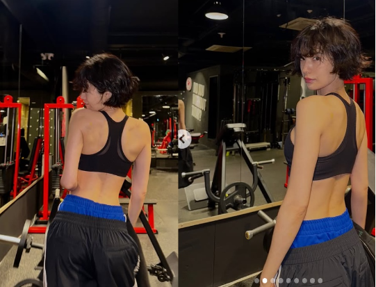 배우 나나가 운동 중에도 남다른 패션 감각을 뽐냈다.사진=나나 SNS