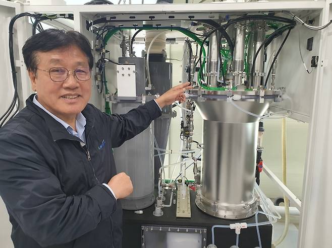 박상순 지앤비에스 에코 대표가 회사 주력 제품을 소개하고 있다. 안성=윤현주 기자