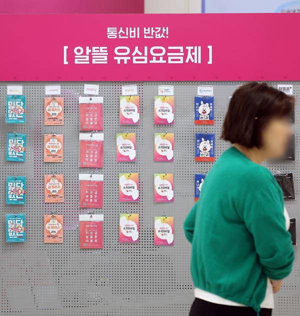 최근 한 알뜰폰 매장에 각 사 유심이 진열된 모습. 연합뉴스