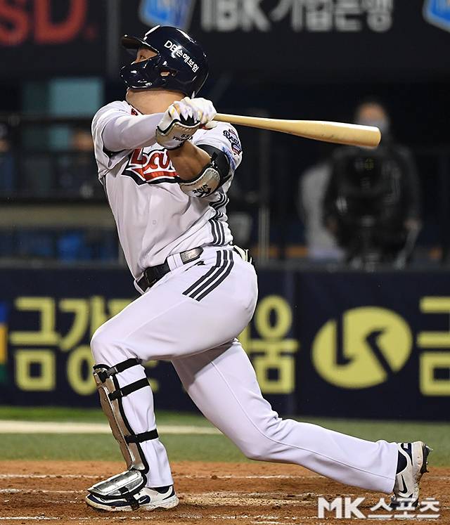 두산 양석환은 11일 NC 더블헤더 1차전에서 적시타를 쳤다. 사진=천정환 기자