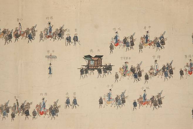 조선통신사 행렬도 중 일부  [국립중앙박물관 제공. 재판매 및 DB 금지]