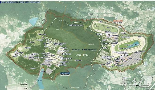 전북 순창군이 전남 담양군과 함께 추진 중인 한국마사회 이전 사업 기본 구상도.(순창군 제공. 재판매 및 DB금지)/뉴스1