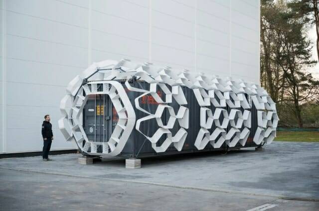 플렉스햅은 길이 12.2m 운송 컨테이너로 제작됐다. (사진=SAGA 스페이스 아키텍츠)