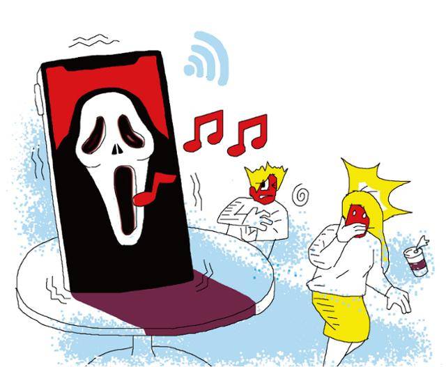 일본에서 회사 전화를 받는 데 불안감을 느끼는 젊은 사원이 늘고 있다. 삽화=박구원 기자