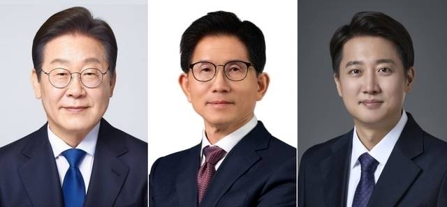 (왼쪽부터)이재명, 김문수, 이준석 후보. 중앙선거관리위원회 제공