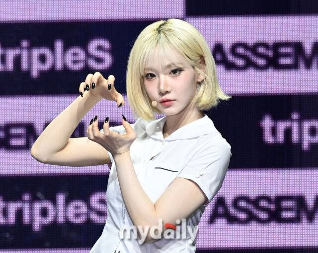 그룹 트리플에스(tripleS) 김나경이 서울 한남동 블루스퀘어 마스터카드홀에서 진행된 정규 2집 앨범 'ASSEMBLE 25(어셈블 25)' 쇼케이스에 참석했다. 한혁승 기자(hanfoto@mydaily.co.kr)