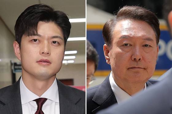 국민의힘 비상대책위원장으로 내정된 김용태 공동선거대책위원장(왼쪽)과 윤석열 전 대통령. 〈사진=사진공동취재단, 연합뉴스〉