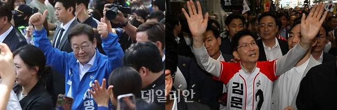 이재명 더불어민주당 대통령 선거 후보·김문수 국민의힘 대통령 선거 후보. ⓒ데일리안 방규현 기자
