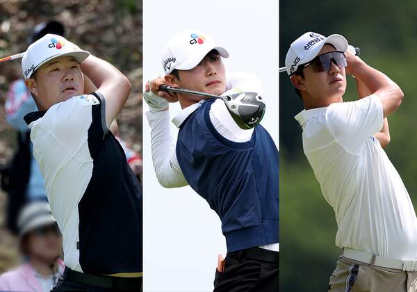 미국프로골프(PGA) 투어에서 활약하는 임성재 프로. 2025년 한국프로골프(KPGA) 투어 변형 스테이블포드 방식 대회인 KPGA 클래식에서 우승한 배용준 프로. 아시안투어 인터내셔널 시리즈 재팬 골프대회 준우승한 송영한 프로. 사진제공=KPGA