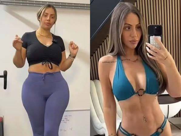 홀리 헤이건이 19kg을 감량하기 전(왼)과 후(오)의 모습/사진=데일리 메일