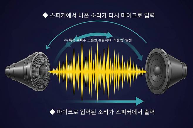 하울링 현상은 스피커에서 나온 소리와 마이크가 받아들이는 소리가 반복 순환하며 발생합니다 / 출처=IT동아
