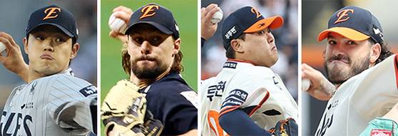 한화 문동주, 와이스, 류현진, 폰세(왼쪽부터 순서대로)