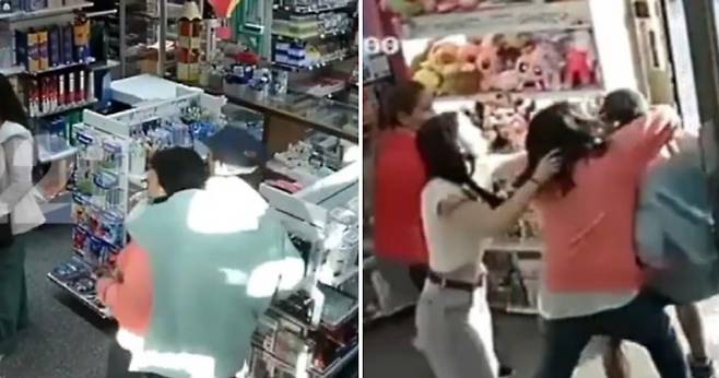 휴대폰을 권총인 척하고 돈을 훔치려던 강도가 여성들에게 제압당하는 영상이 공개됐다. [사진 = 엘 헤랄도]