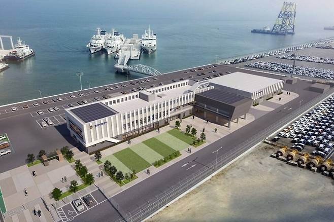 전북 군산시 군산항 5부두에 위치한 군산해경 전용부두에 건립하는 함정승조원지원시설 조감도. 군산해경 제공