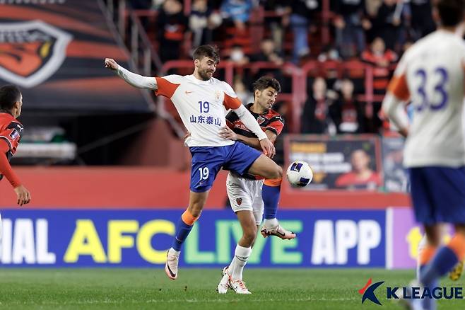 산둥 타이산 공격수 제카(19번). /사진=한국프로축구연맹 제공