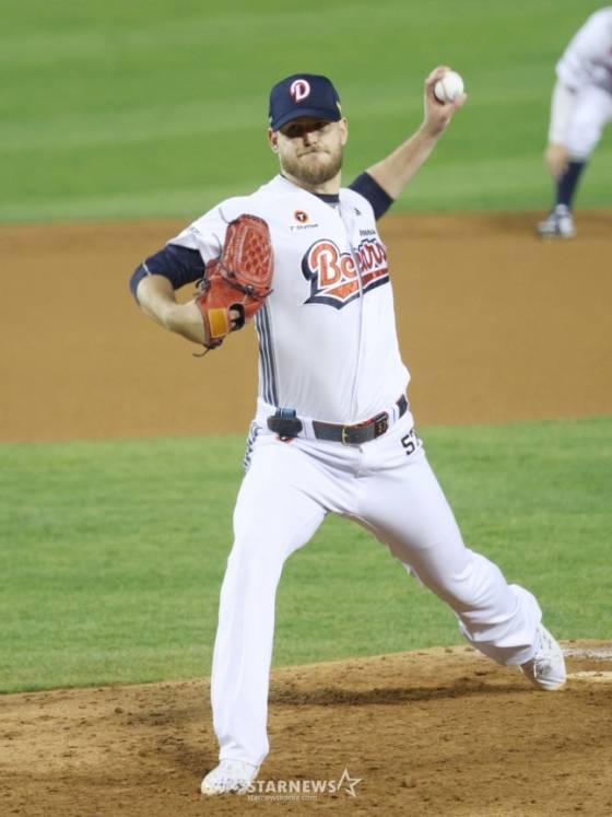 두산 베어스 외국인 투수 콜어빈. /사진=김진경 대기자