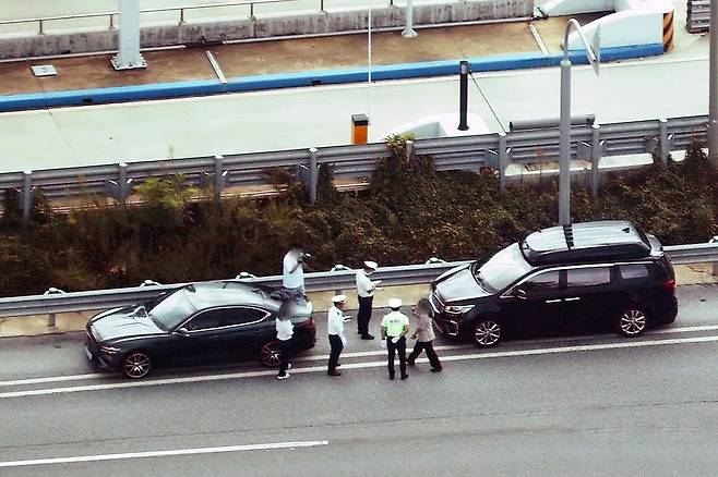 고속도로 법규 위반으로 단속된 차량