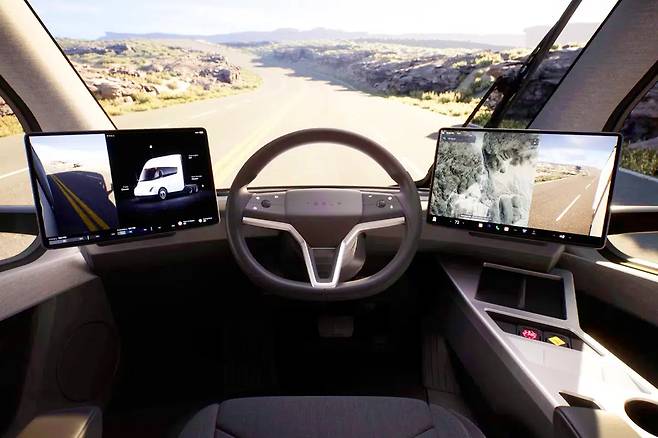 테슬라 전기 트럭 세미 실내