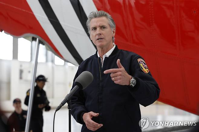 개빈 뉴섬 미 캘리포니아 주지사 [EPA=연합뉴스. 재판매 및 DB 금지]