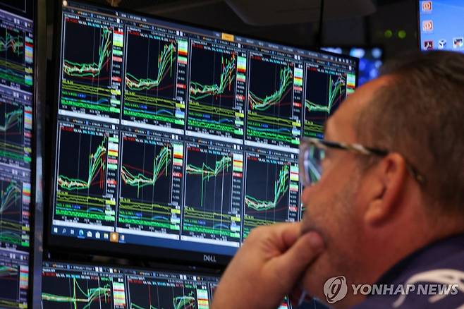 뉴욕 증시 차트 [뉴욕 로이터=연합뉴스]