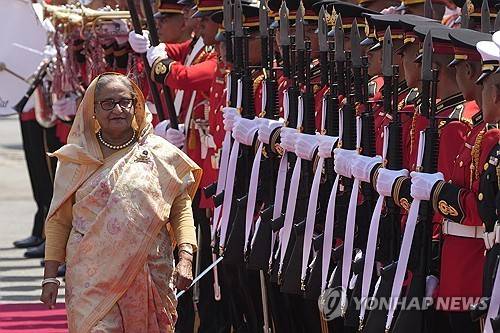 지난해 태국 방문 당시 셰이크 하시나 전 방글라데시 총리 [AP 연합뉴스. 재판매 및 DB 금지]