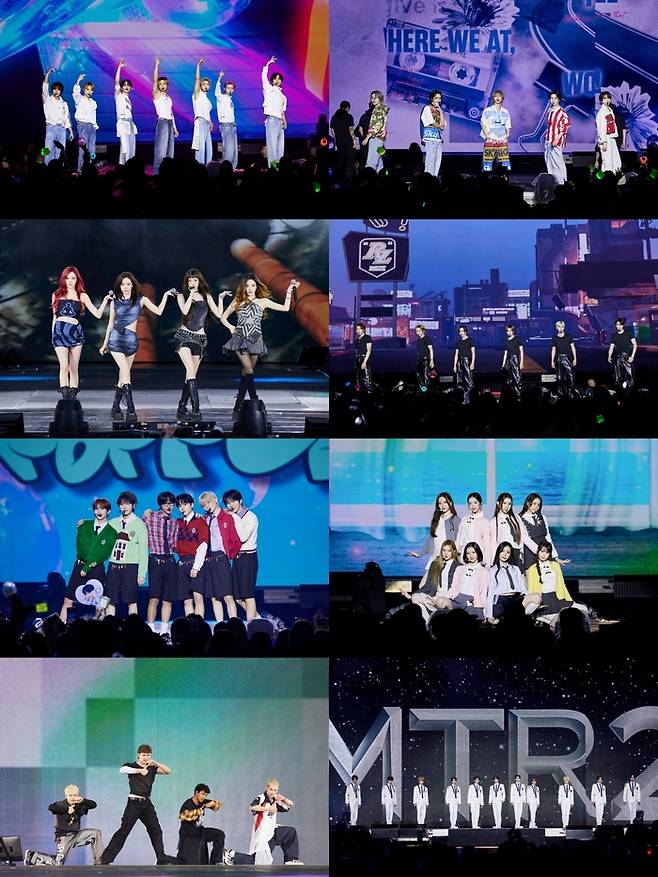 SMTOWN LIVE 2025 멕시코시티, LA 공연 NCT DREAM(맨위 왼쪽), WayV, 에스파, 라이즈, NCT WISH, 하츠투하츠, 디어앨리스, SMTR25. 사진 | SM엔터테인먼트