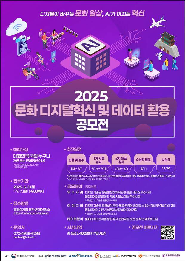 '2025 문화 디지털혁신 및 데이터 활용 공모전' 포스터. /문화체육관광부 제공