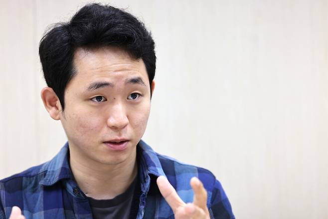 조기현 엔(N)인분 대표가 2025년 4월28일 월요일 서울 마포구 한겨레 사옥에서 한겨레21과 인터뷰하고 있다. 류우종 기자 wjryu@hani.co.kr