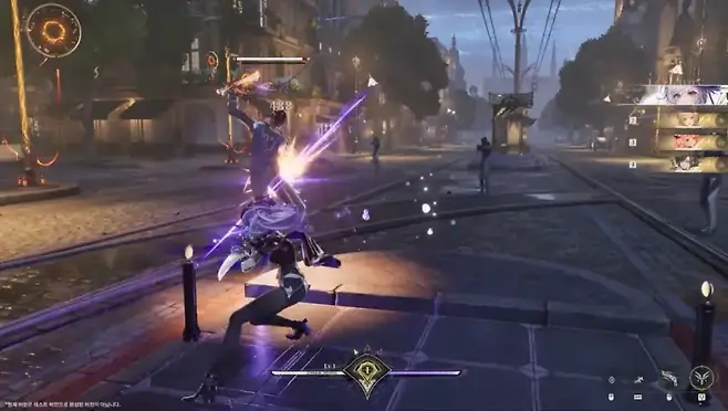 ▲  일반 공격 중에는 옆에서 기습한 적도 추격해서 패링을 하지만, 교체 공격에선 패링으로 전환이 안 된다