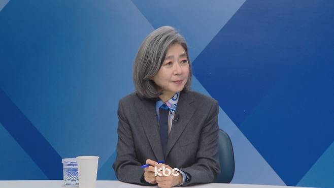 ▲14일 KBC 여의도초대석에 출연한 김행 단장