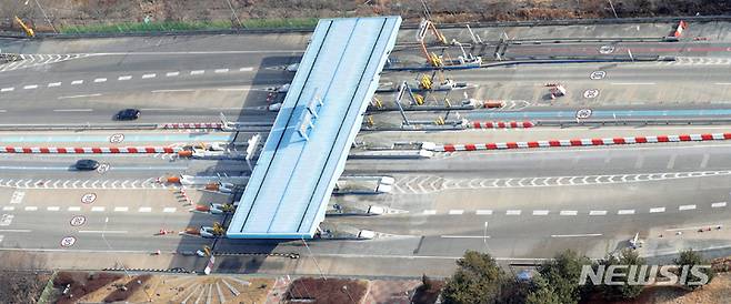 [완주=뉴시스] 지난 2022년 2월2일 하늘에서 바라본 완주나들목의 모습. 해당 사진은 기사와 관련이 없습니다. (사진=뉴시스 DB). photo@newsis.com