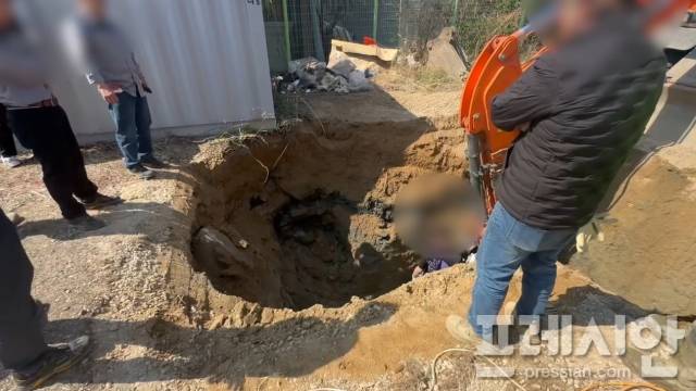 ▲경상북도경찰청은 송유관 인근 상가를 임차해 땅굴을 파고 송유관에 구멍을 뚫어 석유를 훔치려다 미수에 그친 전문 절도범 6명을 송유관안전관리법 위반 혐의로 검거하고, 이 중 3명을 구속했다. ⓒ 경북경찰청