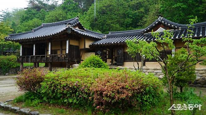 영주 선비촌의 고택. 원래 이곳에 있던 집이 아닌 김상진 가옥, 해우당 고택, 인동장씨종택, 두암고택, 김문기가, 만죽재 등 유명 고택을 실제 모습 그대로 재현해 지었다   영주｜김재범 기자 oldfield@donga.com