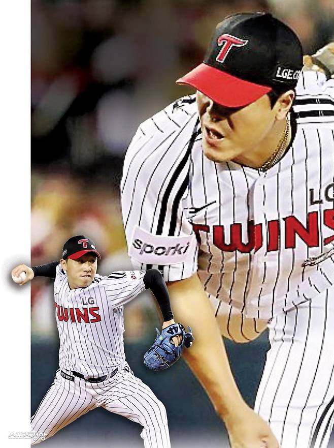 LG 김진성(오른쪽)과 박명근. 정지윤 선임기자