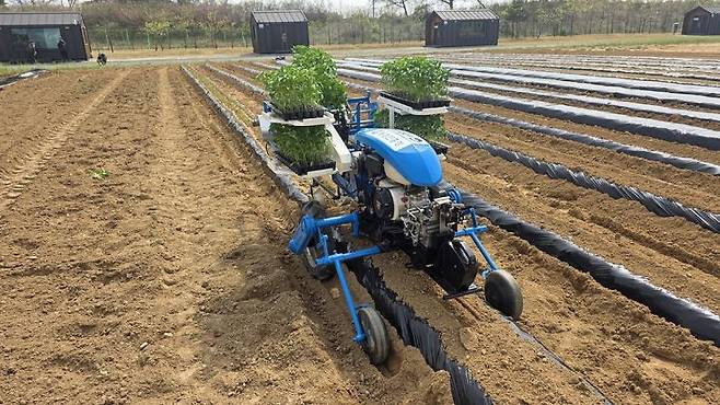 [세종=뉴시스] 고추 정식기 2차 시작기. (사진=농촌진흥청 제공) *재판매 및 DB 금지