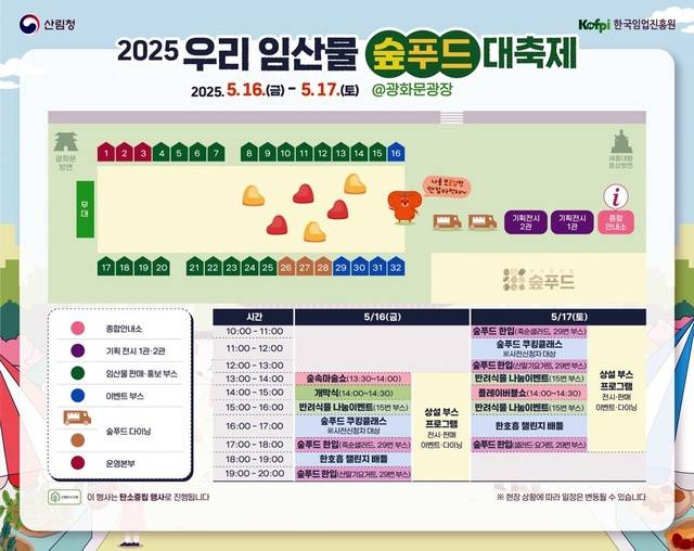 2025 우리 임산물 숲푸드 대축제 종합안내도. 산림청