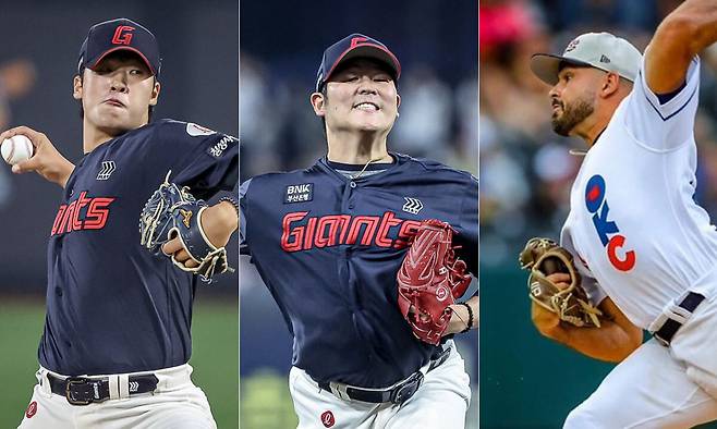 이민석(왼쪽부터), 한현희, 감보아