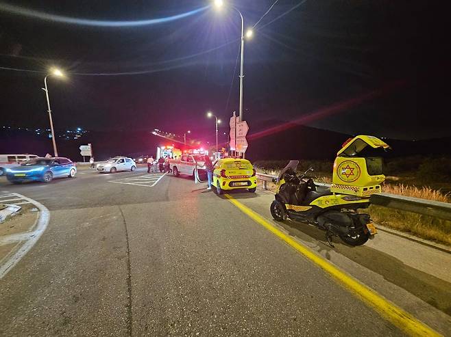 요르단강 서안 총격 테러 현장 [마겐다비드아돔 제공. 재판매 및 DB 금지]