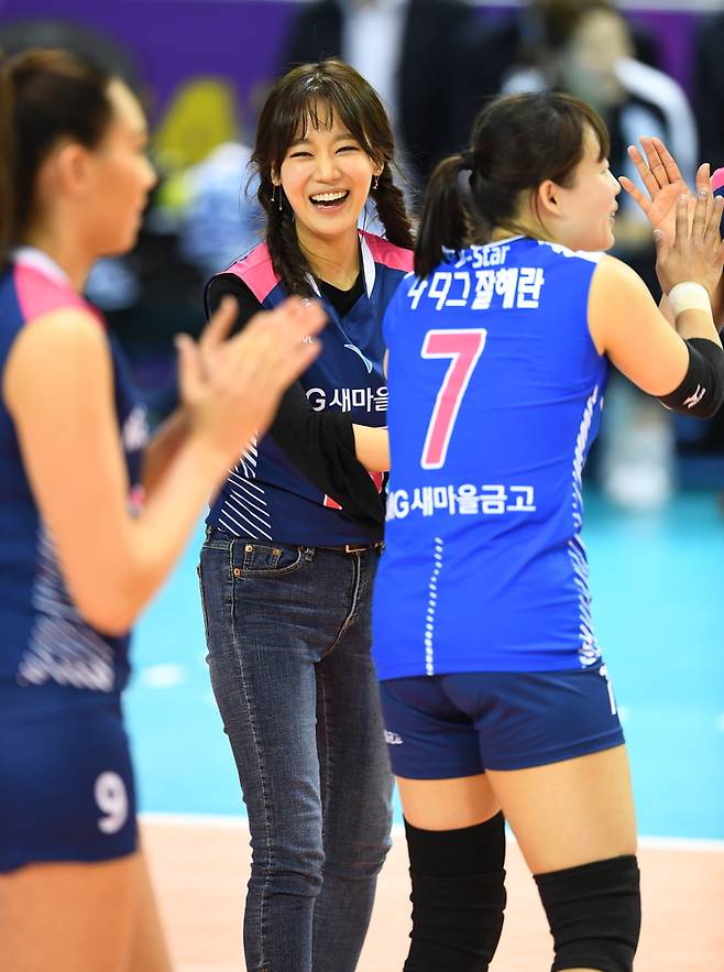 올스타전에 참가했던 오효주 아나운서. 제공 | 한국배구연맹