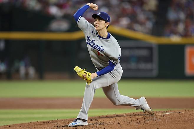 사사키의 메이저리그 평균 구속은 96.1마일로 일본에 있을 때보다 3~4마일이 줄었다. AFP연합뉴스