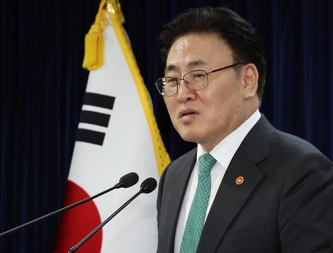 지난 3월 유상임 과학기술정보통신부 장관이 서울 종로구 정부서울청사에서 핵심과제 추진성과 및 향후계획을 발표하고 있다. 연합뉴스 제공