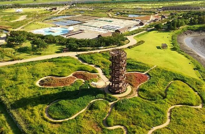 A bird's eye view of Gaetgol Eco Park (Siheung-si)
