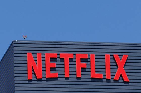 The Netflix logo is shown on one of the firm's Hollywood buildings in Los Angeles, California, on July 12, 2023. [REUTERS/YONHAP]