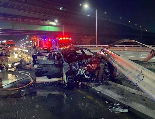 지난 11일 새벽 아산시 탕정면의 왕복 6차선 도로에서 발생했다. 연합뉴스