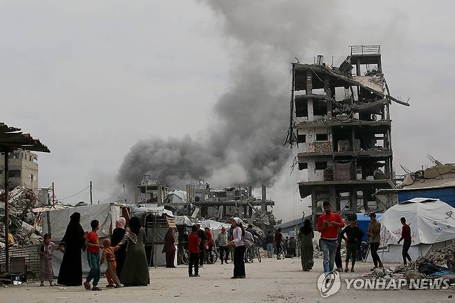 가자지구에 대한 이스라엘의 공습 [AFP 연합뉴스. 재판매 및 DB 금지]