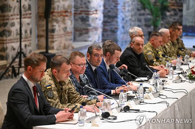 우크라이나 대표단 [타스=연합뉴스. 재판매 및 DB 금지]