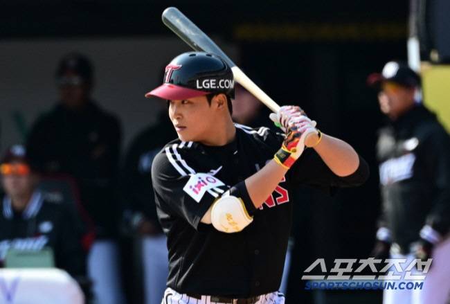 8일 수원KT위즈파크에서 열린 KBO리그 KT 위즈와 LG 트윈스의 시범경기. LG 박관우가 타격을 하고 있다. 수원=박재만 기자 pjm@sportschosun.com/2025.03.08/