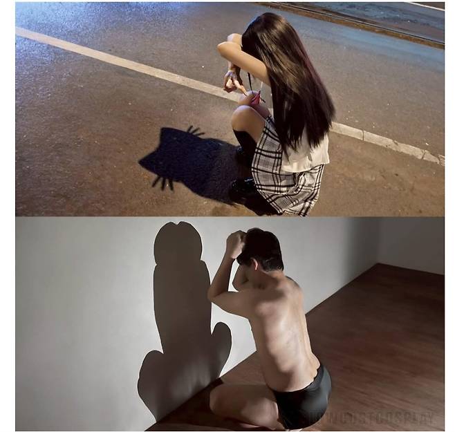 요즘 뜬다는 고양이 그림자 포즈