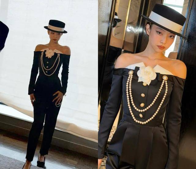 제니는 올해 멧 갈라에서 자신이 앰버서더로 활동 중인 C사의 블랙 정장 팬츠와 새틴 점프수트를 매치해 유니크한 매력을 뽐냈다. 제니 SNS