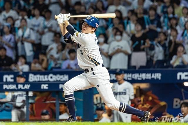 박민우는 17일 울산 키움전에서 적시타로 타점을 올렸다. 사진=NC 제공